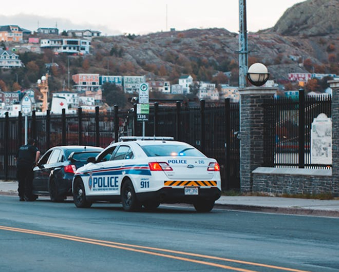 Police stopping a vehicle